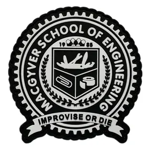 Miltacusa Improvise Or Die Macgyver School of Engineering Tactical Patch [PVC Rubber-M6]