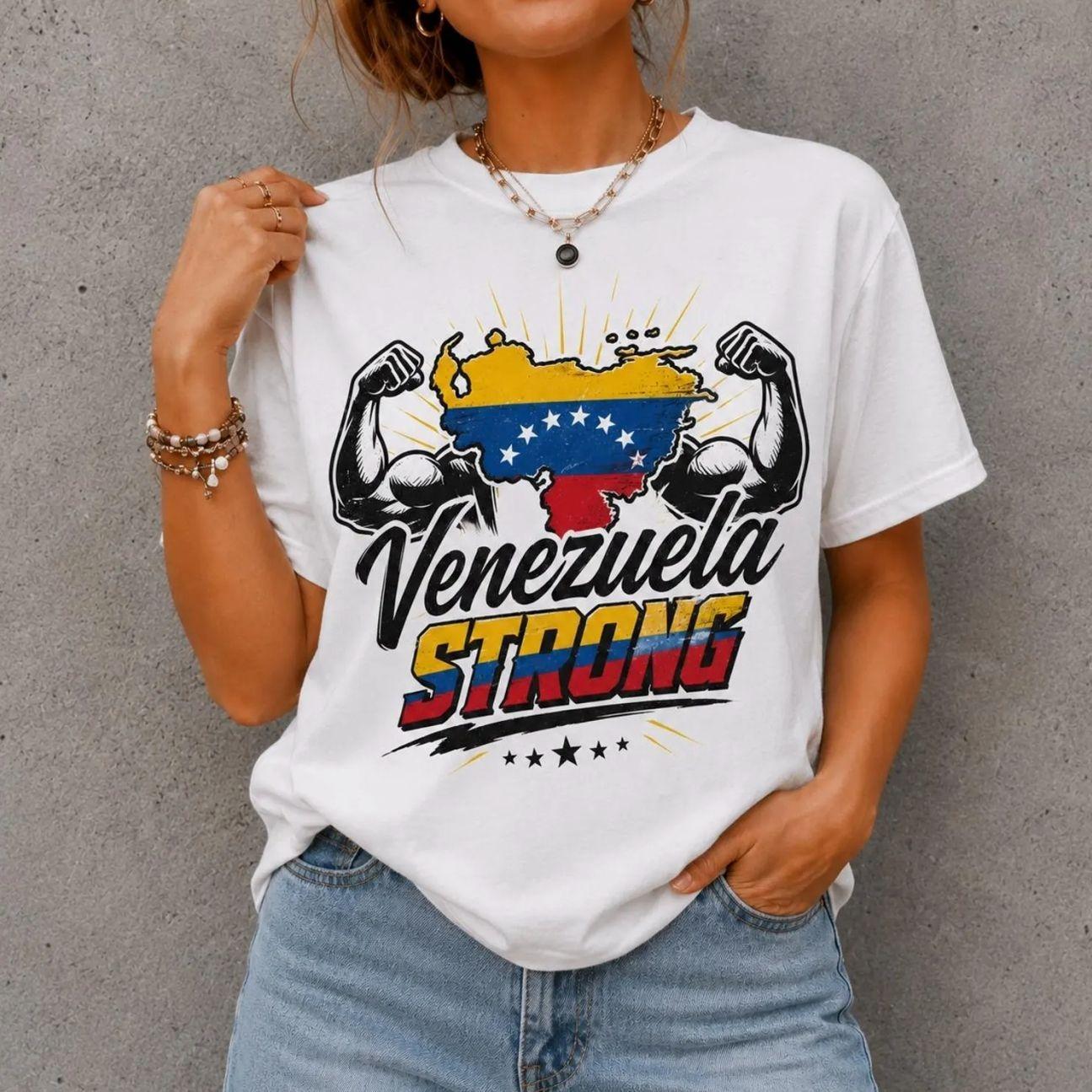 Comfort Colors Venezuela Strong Shirt, Venezuelan Flag T-Shirt, Patriotic Venezuela Graphic Tee, Latin Heritage Shirt, Venezuelan Pride Gift Unisex Menswear Womenswear Graphic Tops D26