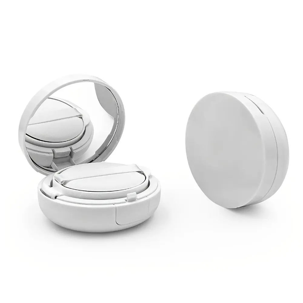 Plastic Travel Size Empty Air Cushion Compact Case, 15g Refillable DIY Makeup Container with Puff & Mirror, None-Liquid Design for BB Cream & Other Cosmetics - 0.53 oz