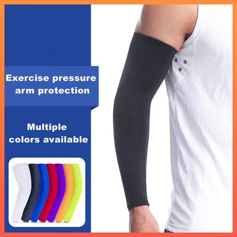 2-Pack Solid Compression Arm Sleeves – High-Elastic Breathable UV Protection Sleeves for Cycling, Running & Gym