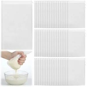50 Pack Nylon Straining Nut Milk Bag 11.7" x 7.8" Fine Mesh  Strainer Filter Cheese Cloth Bags for Nut Milk Juice Yogurt Cold Brew  Coffee  Brewing