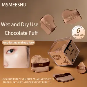 Chocolate Makeup Sponge Set 18-Pack 3 Boxes Soft Beauty Blenders for Foundation Concealer Cream Powder Wet Dry Use Comfortable Fiber Material