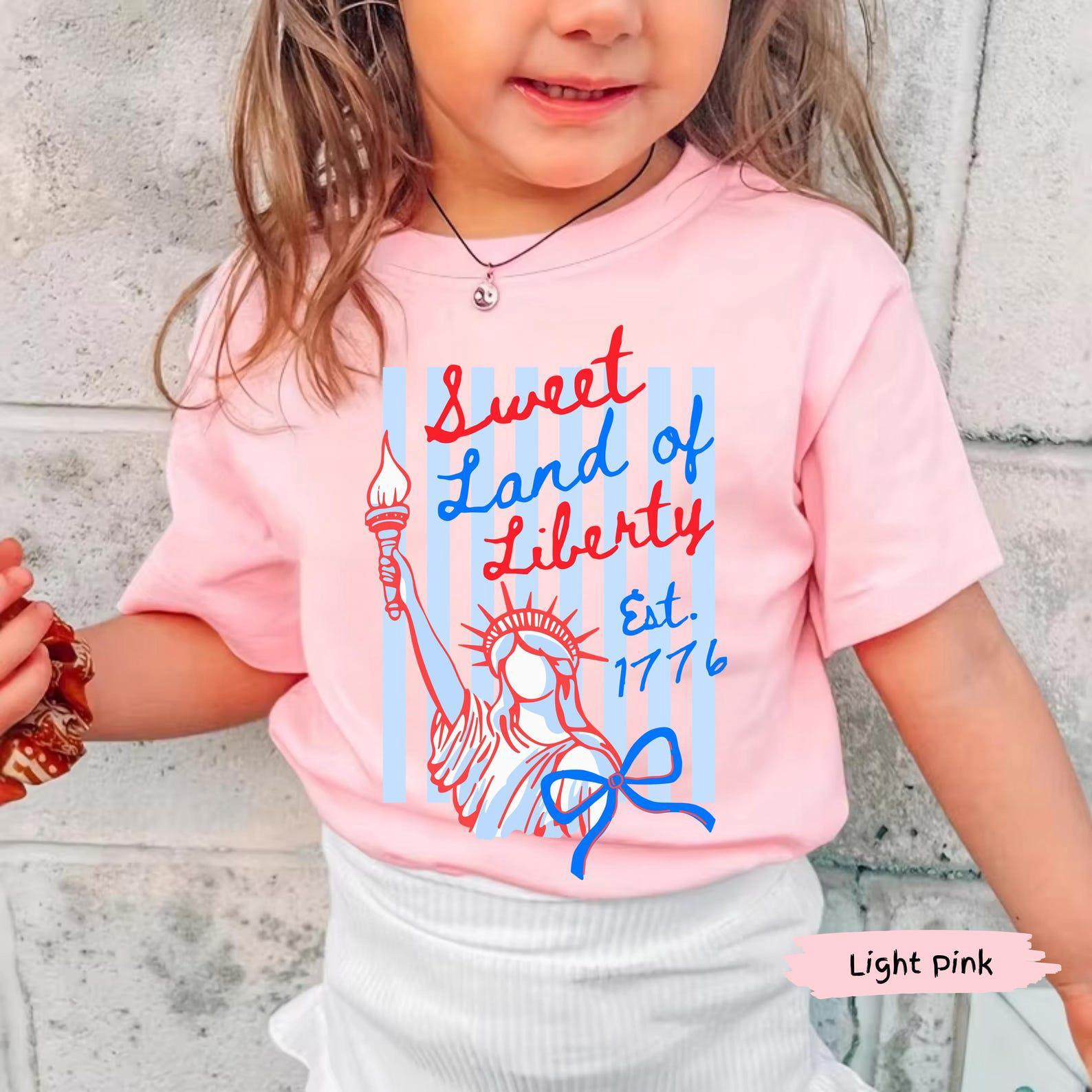 Youth and Adult USA Sweet Land Of Liberty Shirt, Statue Of Liberty 4th Of July T-Shirt, Family Matching Tee