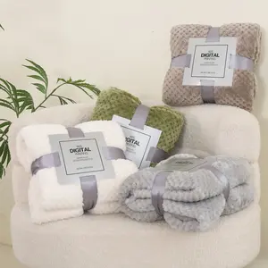 Solid Color Thickened Flannel Blanket for Winter, Soft Cozy Plush Throw Blanket, Warm Casual Bed/Couch Cover Blanket