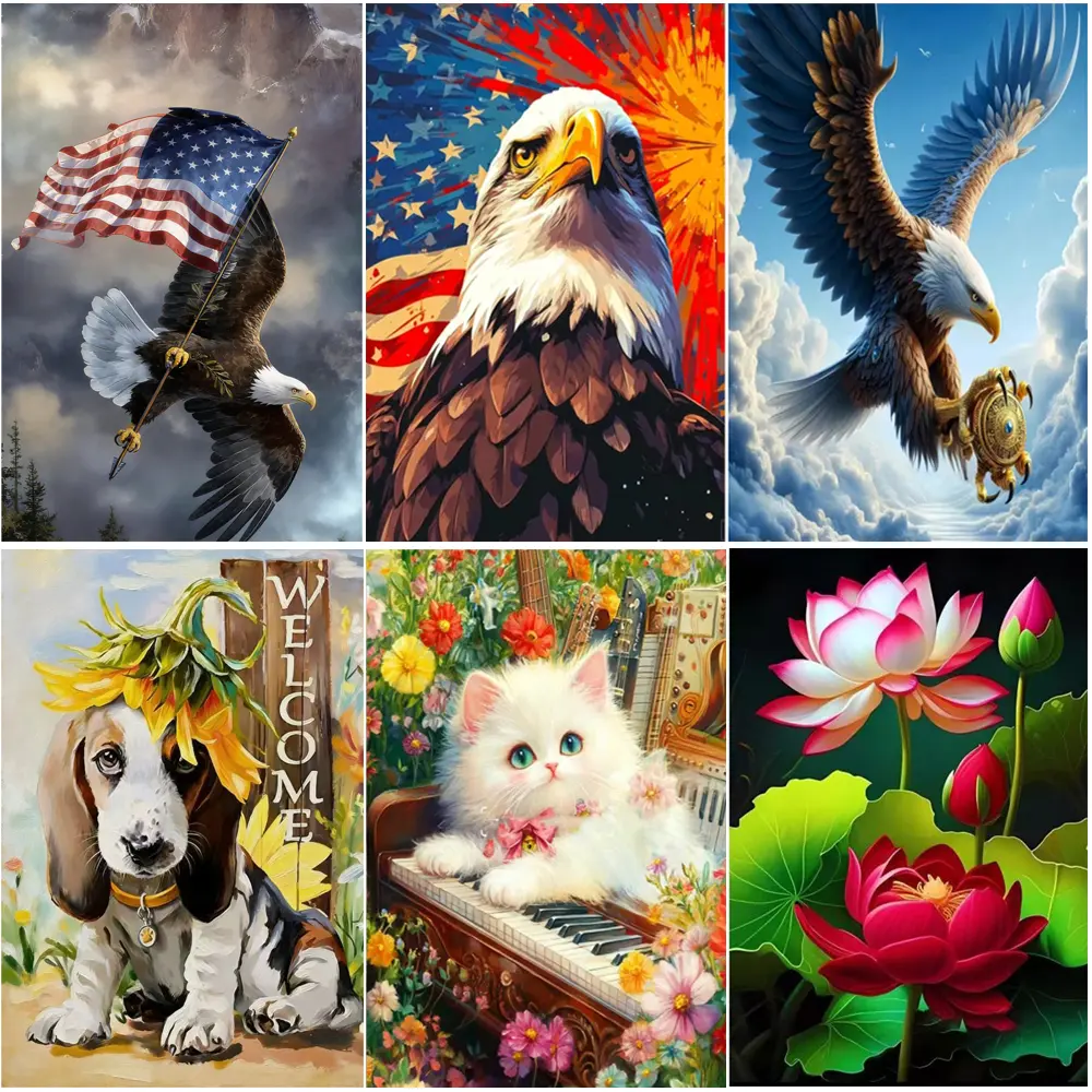 New 5D Diamond Painting Kits: Animal, Floral, and Landscape Designs—Perfect for Beginners, DIY Crafts, and as Holiday, Birthday, or Anniversary Gifts; Beautiful Home Decor