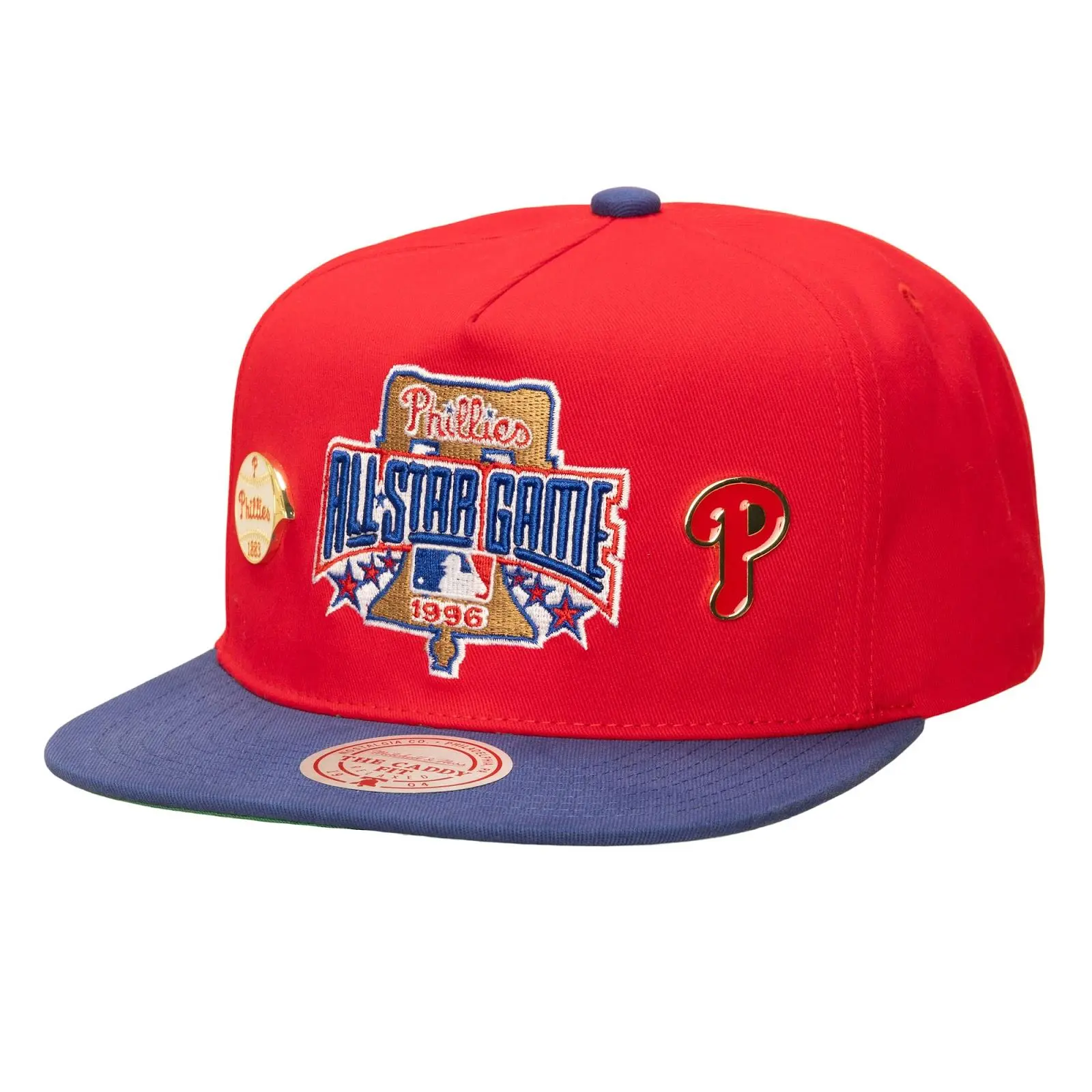 Philadelphia Phillies 1996 MLB All-Star Game Red/Royal Cooperstown Pinner Deadstock Caddy Snapback Hat Throwback Cap Adjustable Fan Gear Mitchell &