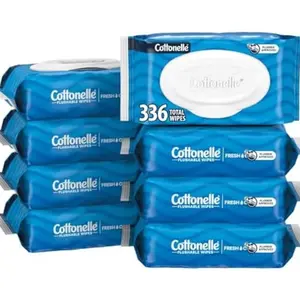 Cottonelle Fresh Feel Flushable Wet Wipes, Adult Wet Wipes, 8 Flip-Top Packs, 42 Wipes Per Pack (336 Total Wipes), Packaging May Vary Extra Large Flushable Pine Wipes