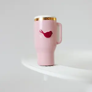 Nora Fleming Pink Tumbler Mini Sip Happens