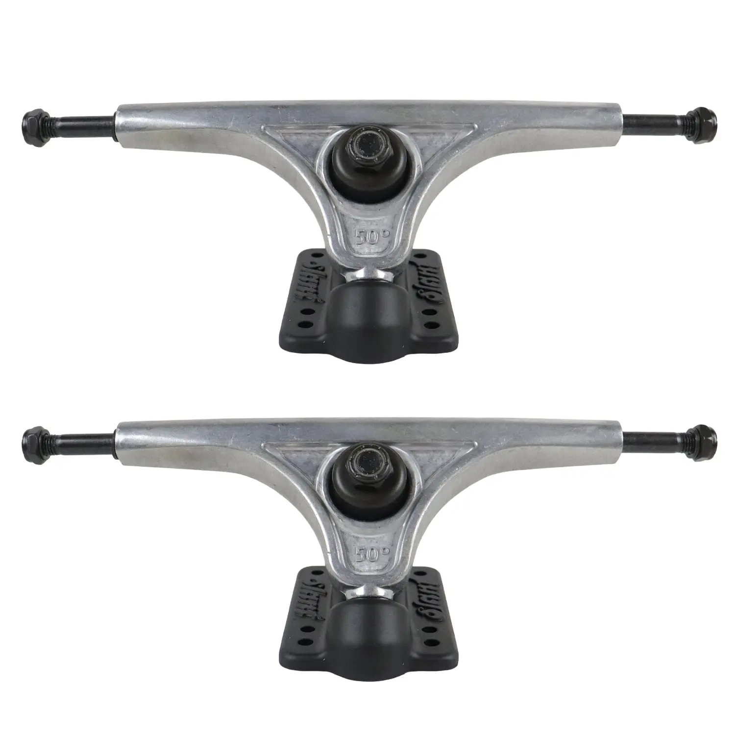 Slant Longboard Trucks Reverse Kingpin Raw/Black 180 (9.75" Axle)