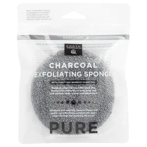 Earth Therapeutics Charcoal Exfoliating Sponge, 1 Sponge