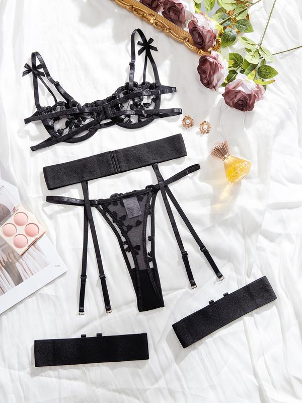 Elegant Heart Embroidered Lace Lingerie Set, Perfect Valentine's Day Gift, Sexy Underwear for Women, Trendy and Comfortable, Adjustable Bodysuit Elegant Heart Embroidered Lace Lingerie Set, Perfect Valentine's Day Gift, Sexy Underwear for Women, Trendy and Comfortable, Adjustable Bodysuit