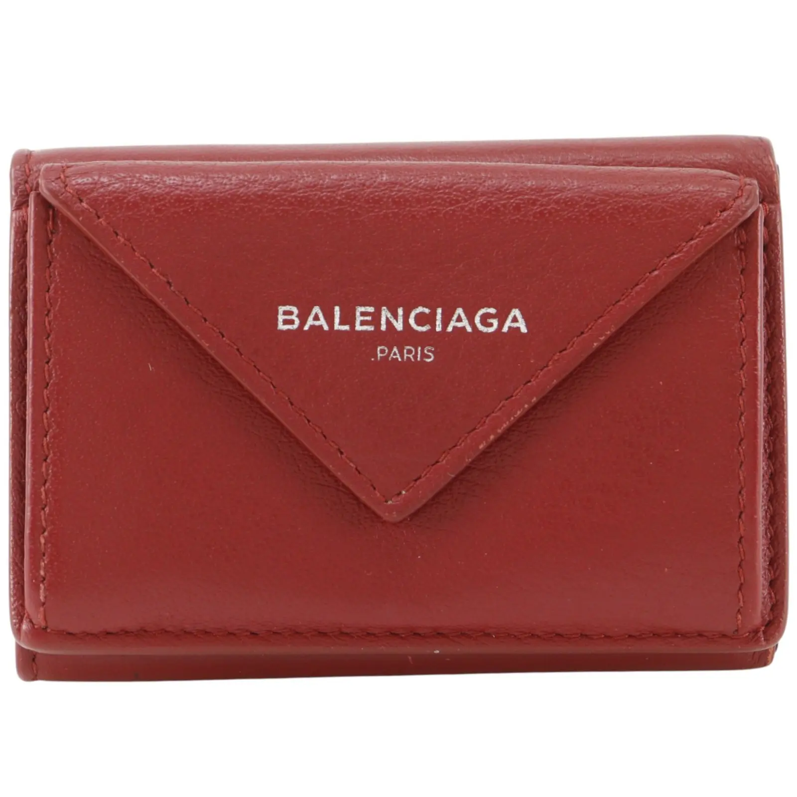 Pre-owned Balenciaga Calfskin Small Leather Goods Paper Mini Wallet Trifold Wallet