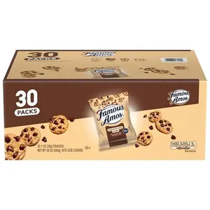 Famous Amos Original Recipe Chocolate Chip Bite-Size Cookies, 30 Pack Box, 30 oz