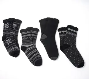 MUK LUKS Set of 4 Pair Men's Shea Butter Infused Cabin Socks