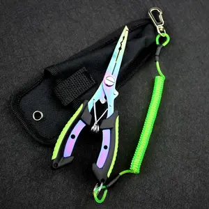 Multifunctional Metal Fishing Split Ring Pliers with Sheath and Lanyard, Stainless Steel Fishing Pliers Hook Remover, Fishing Tool for Fishing
