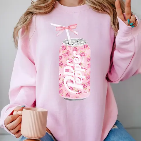 Dr Pepper SweatShirt, Cute Dr Pepper T-Shirt, Floral Dr Pepper Sweatshirt, Dr Pepper Bow Crewneck, Dr Pepper Pink Bow Shirt, Y2K Crewneck, Soda Shirt