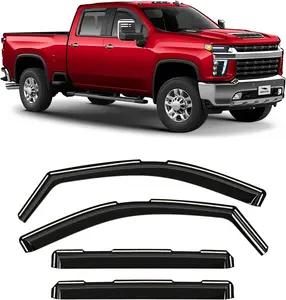 In-Channel Window Rain Guards for Chevrolet, Chevy, Silverado, GMC, Sierra, Vent Visors Deflectors, 4 Pieces Exterior Accessories