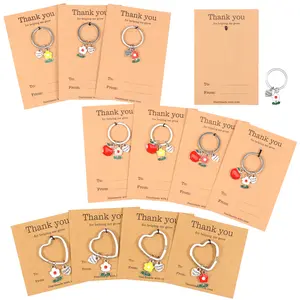 12Pcs Alloy Teacher Appreciation Keychain Present Unique Thank You for Helping Me Grow Keychain Non Fading for Thanksgiving
