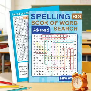 English word search big book, exercise reading and spelling skills, immersive alphabet scavenger hunt, adult children's general concentration cultivation book, casual puzzle book to relieve anxiety