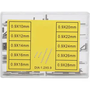 10 Types Watch Band Pins Replacement Kit, Watch Strap Link Tubes Pins for Watchband Repairing