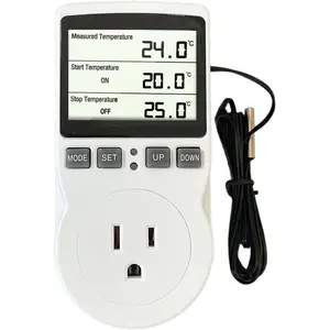 Heavy Duty Digital Plug-in Thermostat Temperature Controller Outlet Plug With Heating Cooling Mode Countdown Timer