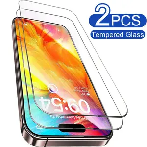 Super HD Glass Screen Protector for iPhone 17/16/15/14/13/12/11, Full Screen, Durable Tempered Glass Film, Easy Installation, 2-Pack