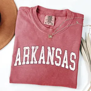 Comfort Colors Arkansas T Shirt, Football Tee Sports Tshirt, Game Day, Big Game, Touchdown, Tailgate Party, University, College Gift Womenswear