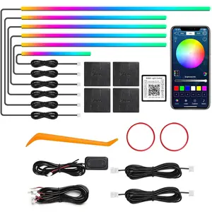 Dreamcolor  Interior  LED Strip Light with  APP, RGB 6 in 1 with 175 inches 612 LEDs Fiber Optic  Ambient Lighting Kits, Dynamic Chasing  Sync Neon LED Strip Lights for