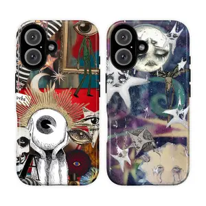 Surreal Eye & Moon Phone Case | Abstract Cosmic & Dreamy Art Design | Compatible with iPhone 16, 15, 14, 13, 12, 11, X, SE & Samsung Galaxy S21-S24 | Unique Protective Cover for Art & Space Lovers