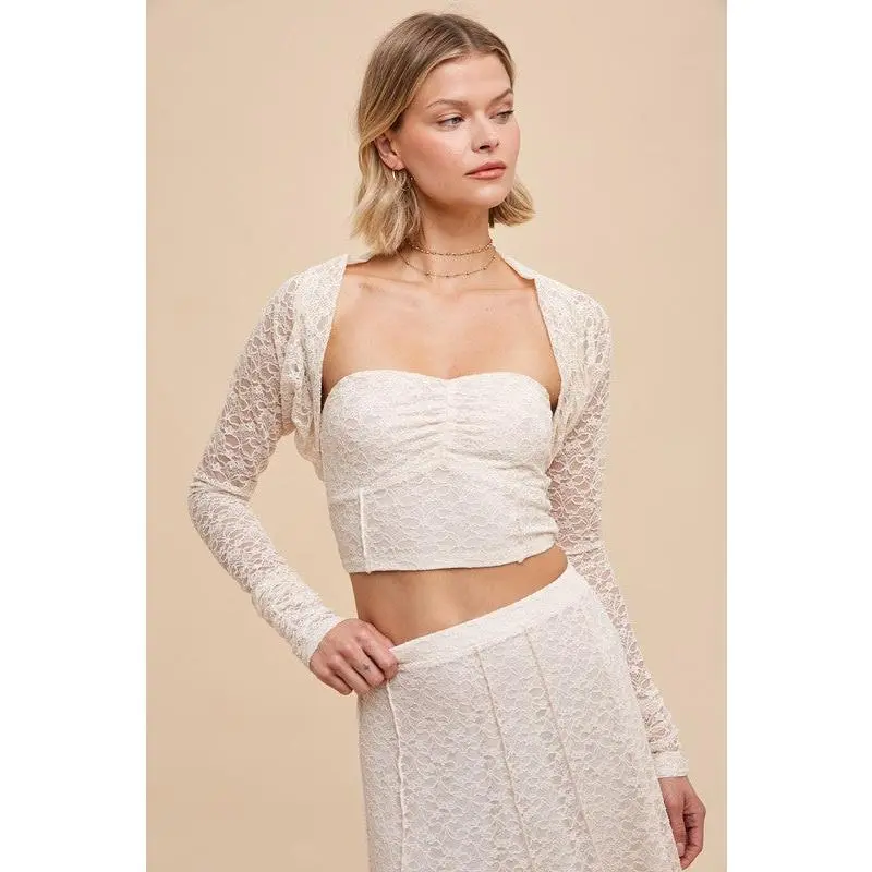 Lace Bolero Shrug and Tube Top 2 PIECE SET