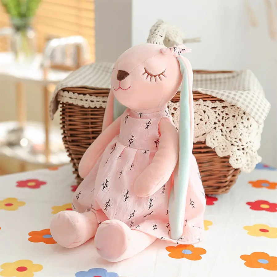 Cute Rabbit Doll, Soft Plush Toy with Long Ears, Adorable Small Bunny Huggable Stuffed Animal, Perfect Gift for Kids, 1 Piece