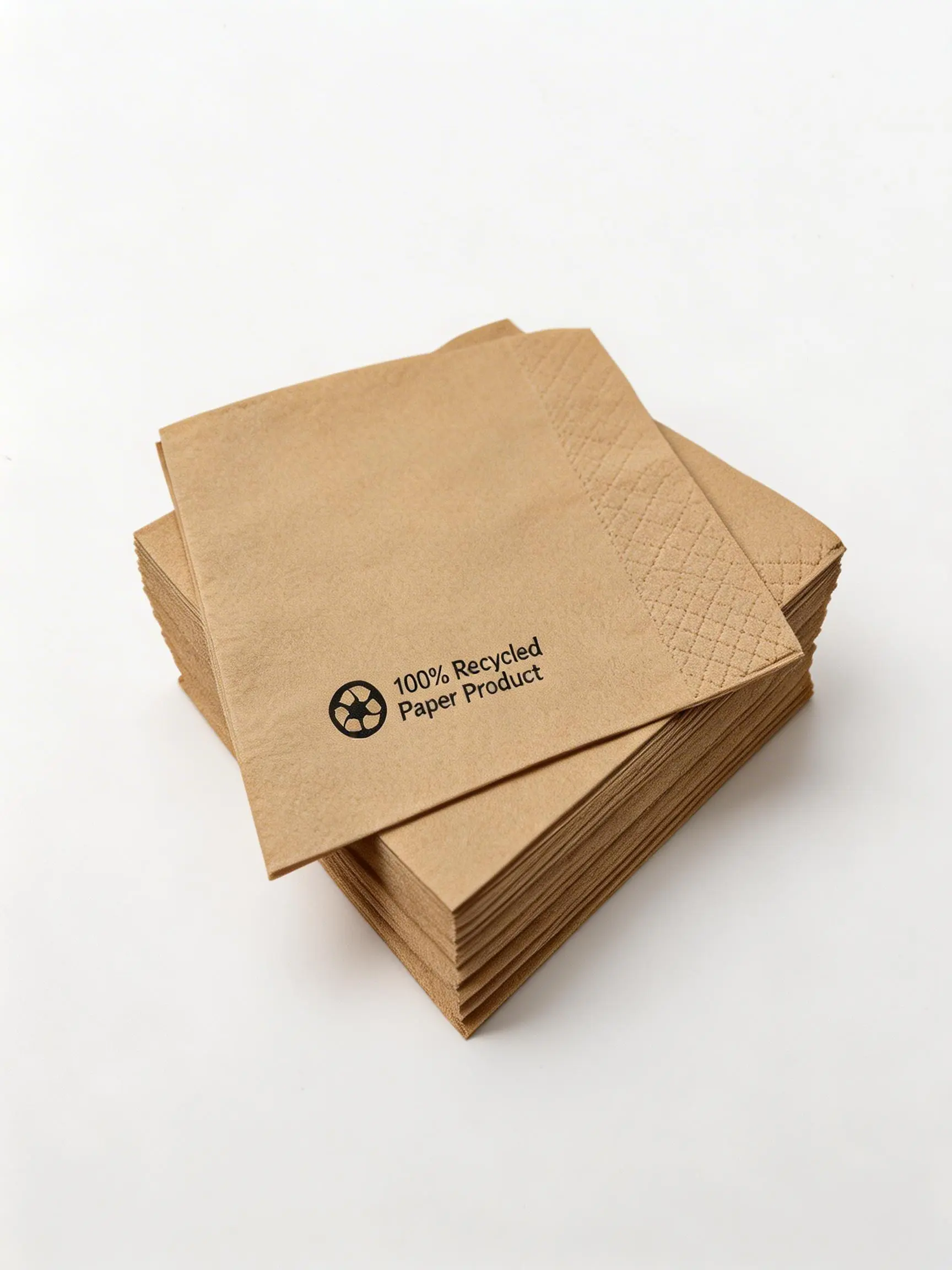 Softure Cocktail Beverage Napkins, Kraft, 1000 Count, 2-Ply, 4.5" x 4.5", Durable Disposable, Folded Paper Napkins Bulk, For Dinner Wedding Bar Party and Everyday Use