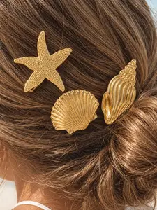 Summer Starfish Seashell Hair Clip, Mermaid Shell Hair Accessory, Beach Party Wedding Headpiece, Women Girls Hair Decor