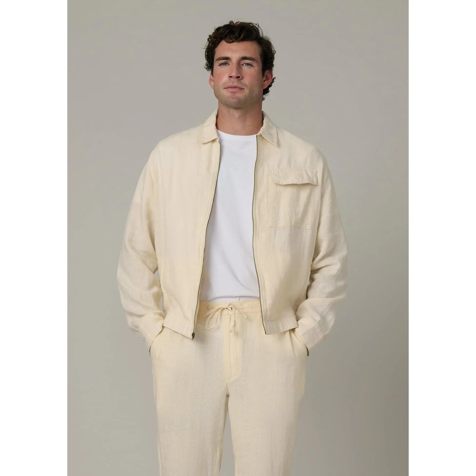 LINEN ZIP JACKET
