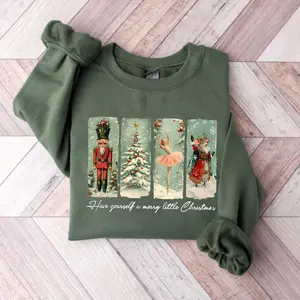 Christmas Nutcracker Sweatshirt, Vintage Christmas Sweatshirt,  Womenswear Pullover Tops