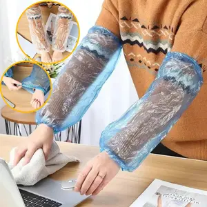 Disposable oversleeves with elastic cuffs, 100 pieces, thickened for household cleaning, kitchen dishwashing, food handling and vegetable washing