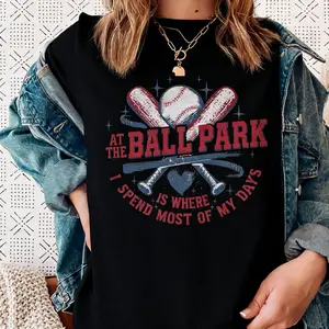 Retro Baseball Tees Vintage Baseball Tshirts There's No Crying in Baseball T-shirt Ballpark Baseball Tops