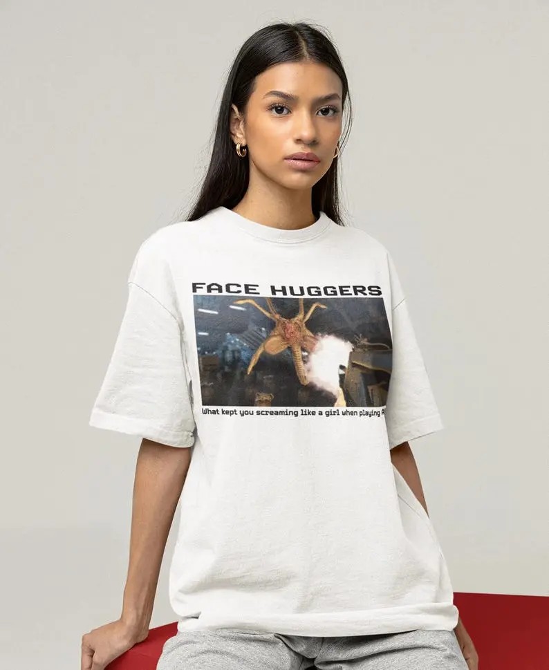 Face Hugger Shirt -graphic tees,funny shirt,meme shirt,funny alien t-shirt