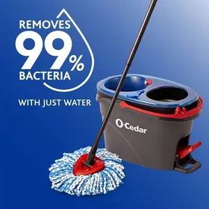 O-Cedar EasyWring RinseClean Spin Mop and Bucket System, Hands-Free System Durable Cleaning Lightweight
