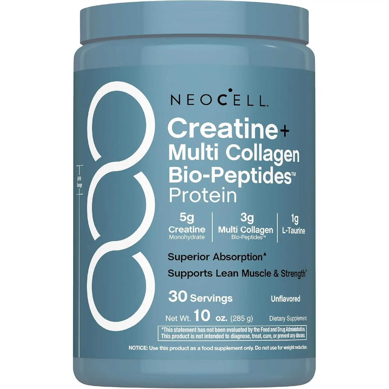 Unflavored NeoCell Creatine Monohydrate Powder Blend Multi Collagen Peptides, Supports Skin Hair Joint & Muscle Performance, 30 Servings Men Women Supplement Fitness Dietary Colagen creatine for muscle growth creatine monohydrate multi collagen peptides s