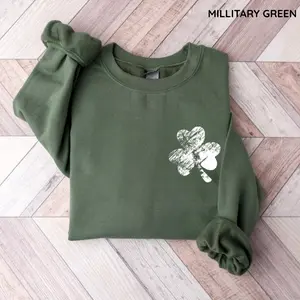 Retro Shamrock Sweatshirt, Cute Lucky Irish Shirt, Happy Shamrock Crewneck, Saint Patrick’s Day Outfit