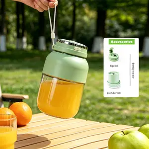 Portable Cordless Mini Blender, 24oz BPA-Free Vessel with Leakproof Lid, Sip Spout, USB-C Rechargeable Kitchen Gadgets for Shakes, Travel Sports Use (Includes Nutritious Recipe)