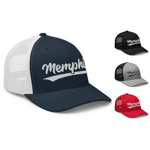 Vintage Memphis Sports Script Retro Memphis Trucker Cap Hat
