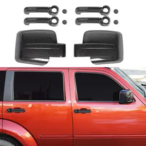 Automotive Replacement Rear View Mirror Shell & Door Handle Cover Trim, Compatible with 2007-2012 Dodge Nitro/Jeep Liberty Vehicle & Truck, DIY Install Car Accessories