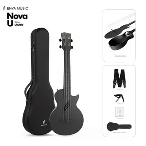 【Enya Nova U Concert Ukulele】Carbon Fiber Nova U 23"/Nova U Mini 21" -Waterproof Travel Ukulele with Case, Strap & Capo - All Weather Performance for Beginners & Travelers, #Summervibes,
