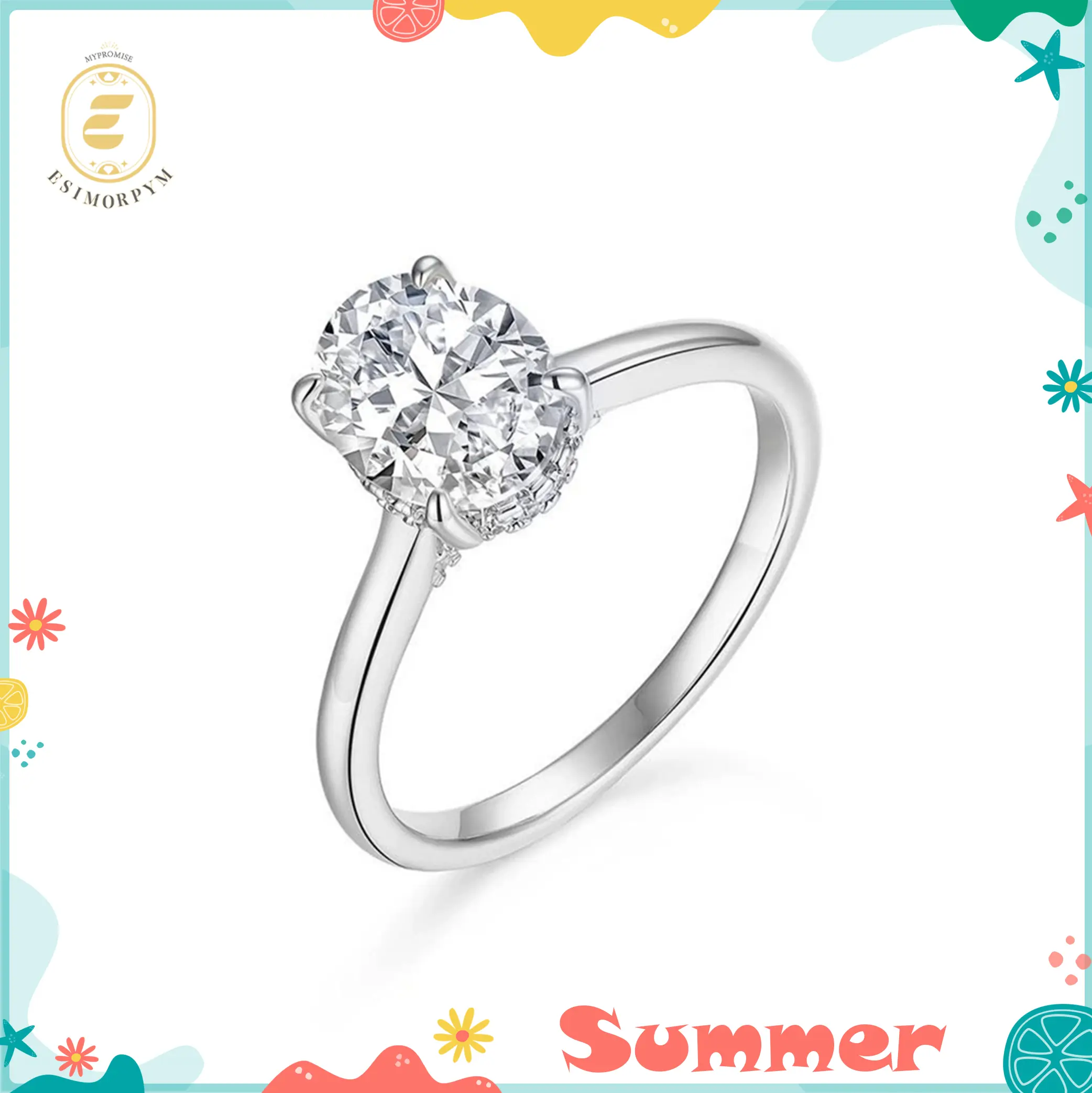 EOM 2CT Princess Cut Cubic Zirconia Hidden Halo Ring for Women D VVS1 Stackable 14K Gold Plated Lab-Created Hypoallergenic Wedding Engagement Anniversary Gift Fine Jewelry Solitaire Ring men's