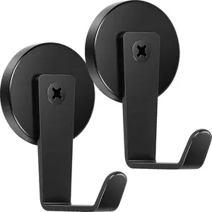 Magnetic Hooks Set, 130lb Magnet Rings, Steel Tube Base, No Drilling Required for Metal Doors/walls, L-Cruise Door Hook