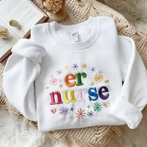 Embroidered Emergency Room Nurse Sweatshirt, ER ED Design, Medical Shirt