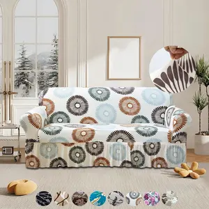 Modern Stretch Sofa Cover with Ruffled Design, T-Shape Cushion Protector, Fits Armchair to Four Seater Sofa and Modular Sofas