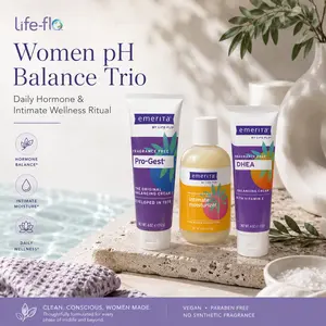 Life-flo Women's pH Balance Trio — Pro-Gest Balancing Cream + DHEA Balancing Cream + Intimate Moisturizer — Daily pH-Balance Routine